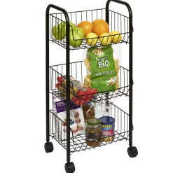 Gifi Desserte à roulettes 3 niveaux métal noir Clearance