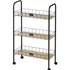 Gifi Desserte à roulettes 3 niveaux métal et bois New