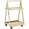 Gifi Desserte à roulettes bambou 2 niveaux 50x38xH78cm Best