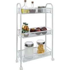 Gifi Desserte cuisine 3 niveaux métal blanc Online