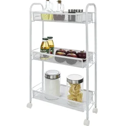 Gifi Desserte cuisine 3 niveaux métal blanc Online