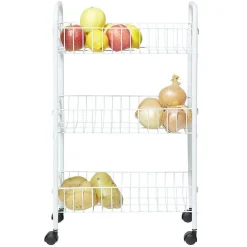 Gifi Desserte de cuisine 3 niveaux blanc Discount