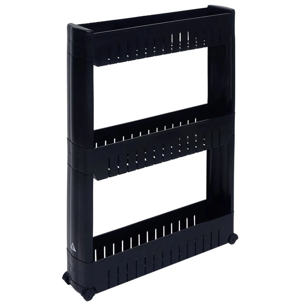 Gifi Desserte de cuisine à roulettes 3 niveaux noir 54,5x12,5xH.72cm Best