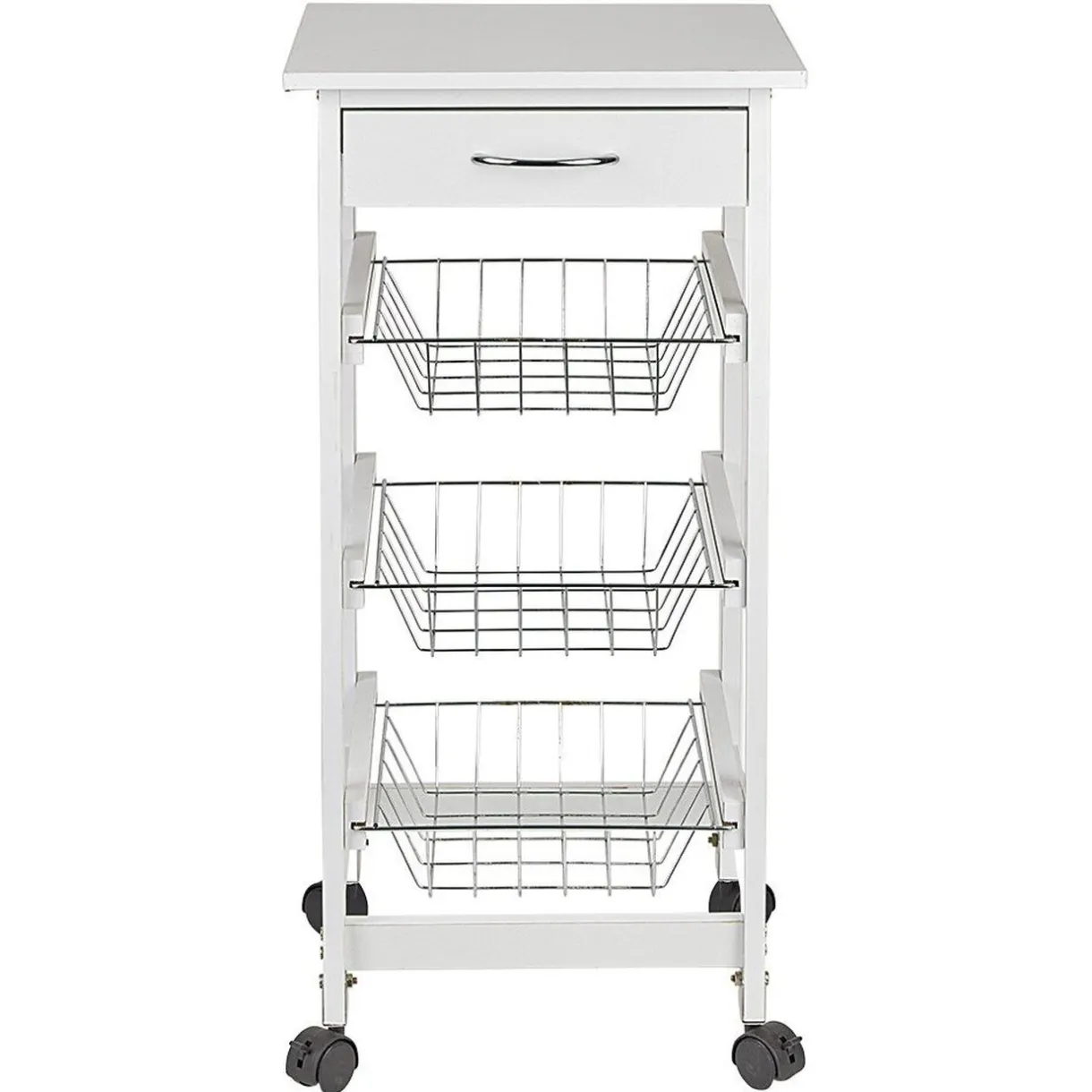 Gifi Desserte de cuisine mdf métal blanc gris Outlet