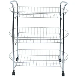 Gifi Desserte en métal gris 3 niveaux - L.51xl.26,5xH.57cm Clearance