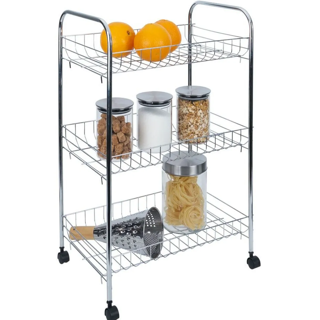 Gifi Desserte en métal gris 3 niveaux - L.41xl.26,5xH.61,5cm Discount