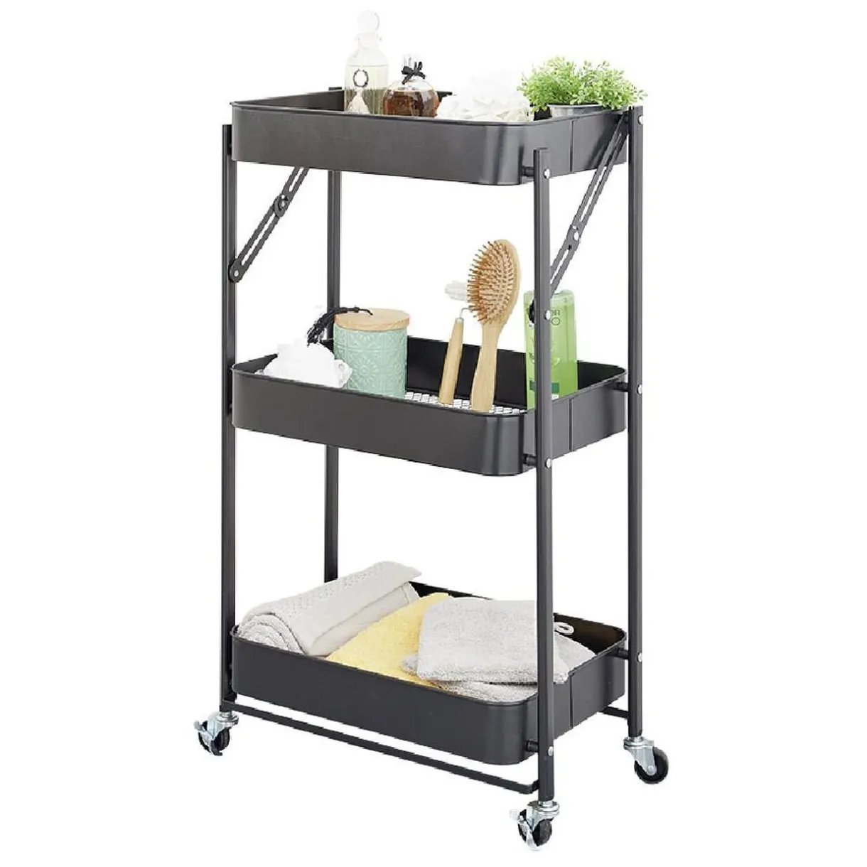 Gifi Desserte multi-usage pliable métal noir