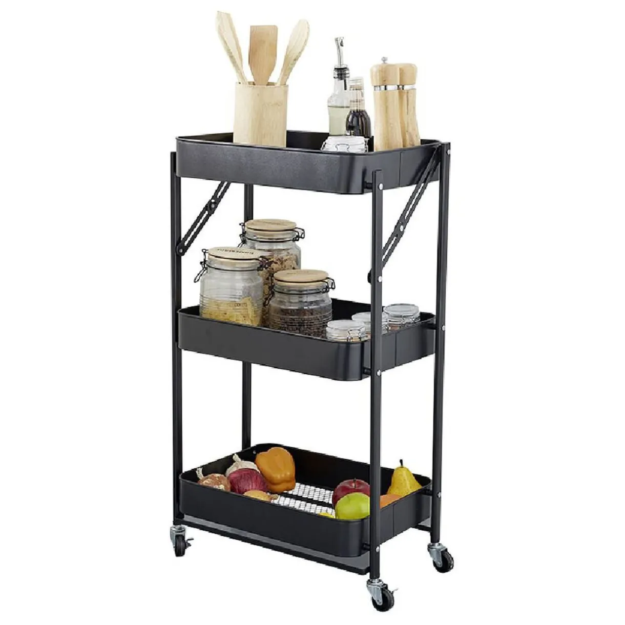 Gifi Desserte multi-usage pliable métal noir