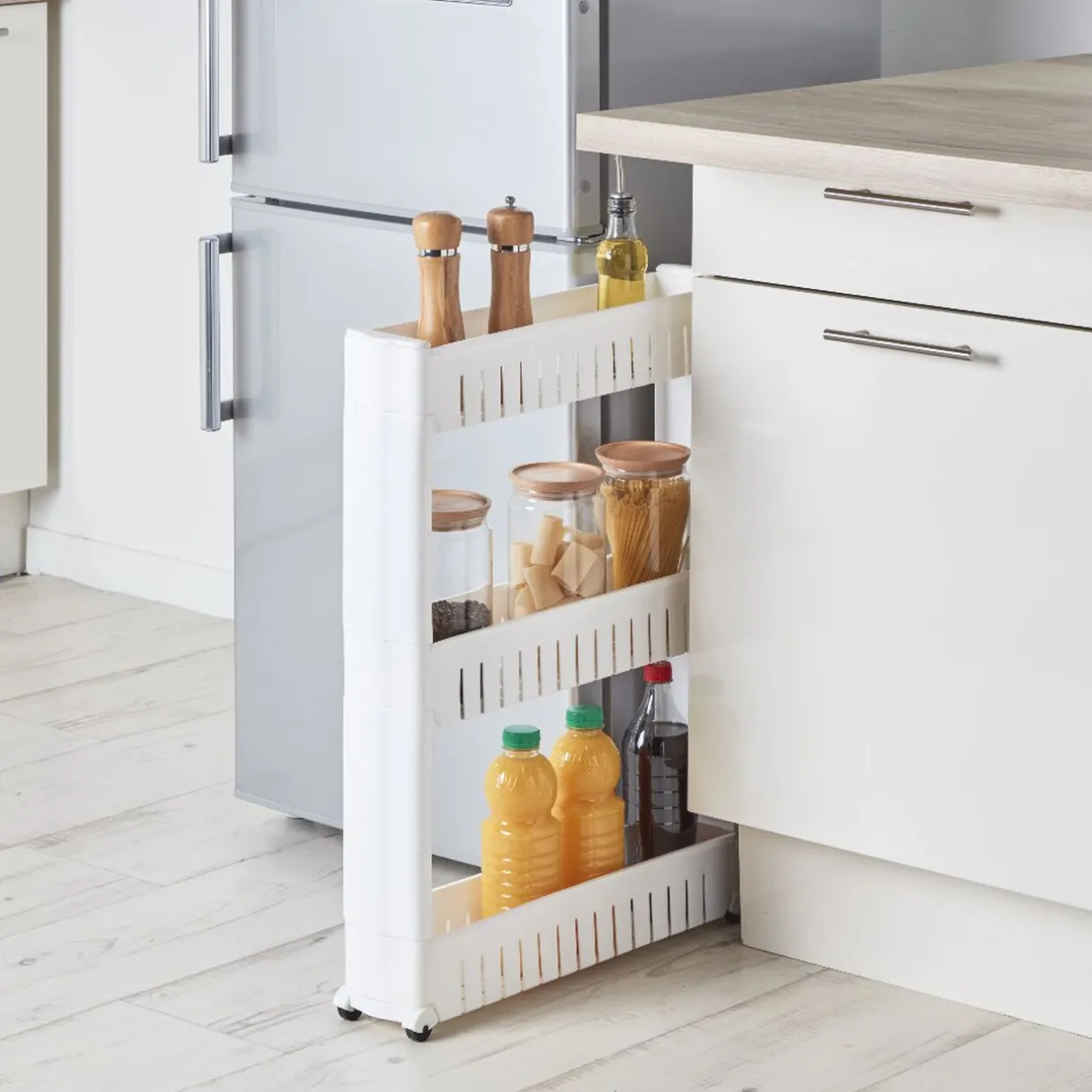 Gifi Desserte resserre cuisine étroite sur roulettes 3 niveaux Hot