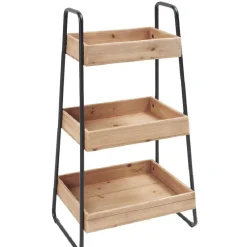 Gifi Desserte vintage 3 niveaux noir naturel Sale