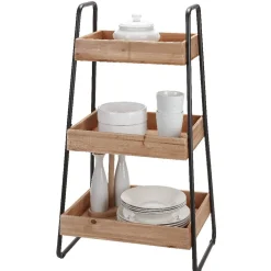 Gifi Desserte vintage 3 niveaux noir naturel Sale