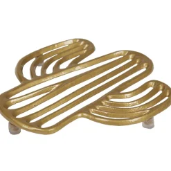 Gifi Dessous de plat forme cactus doré
