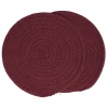 Gifi Dessous de plat rond coton rouge vert ou bleu x2