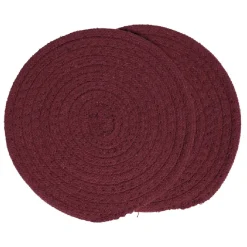 Gifi Dessous de plat rond coton rouge vert ou bleu x2