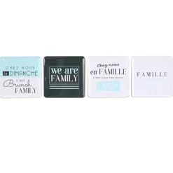 Gifi Dessous de verre Famille forme carrée x4