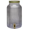 Gifi Distibuteur à boisson en verre strié noir 5,5L