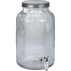 Gifi Distributeur à boisson en verre strié 5,5L