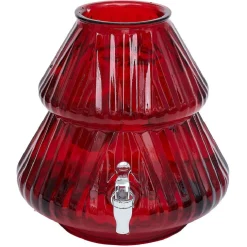 Gifi Distributeur à boisson en verre forme sapin rouge 8L Sale