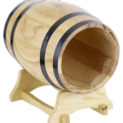 Gifi Distributeur à vin tonneau bois sur socle 5,5 L