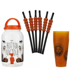 Gifi Distributeur boisson avec gobelets et pailles déco Halloween