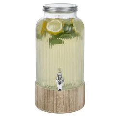 Gifi Distributeur de boisson 5,5L avec support en bois Hot