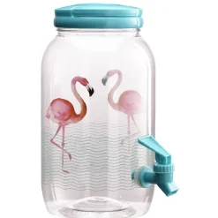 Gifi Distributeur de boisson transparent motif flamant rose 3,5 L Discount