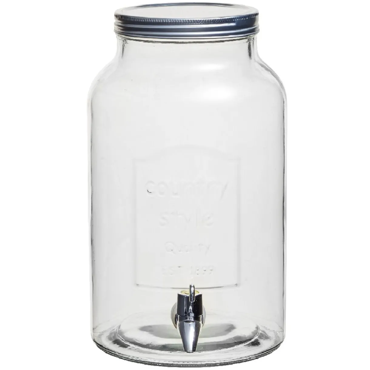Gifi Distributeur de boisson verre couvercle métal 5.5 L