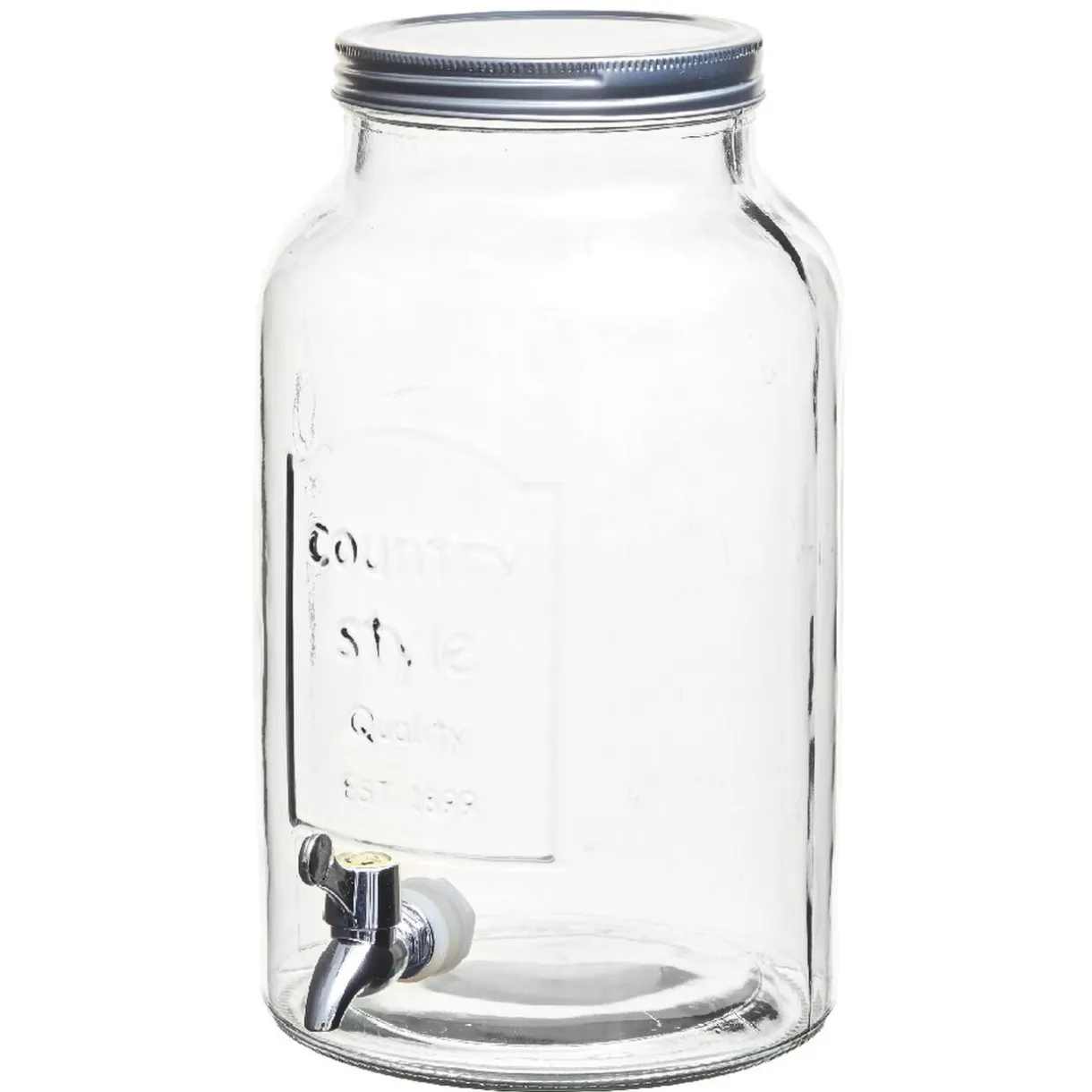 Gifi Distributeur de boisson verre couvercle métal 5.5 L