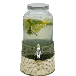 Gifi Distributeur de boisson verre 5,5L avec support - Ø22,5xH42,5cm