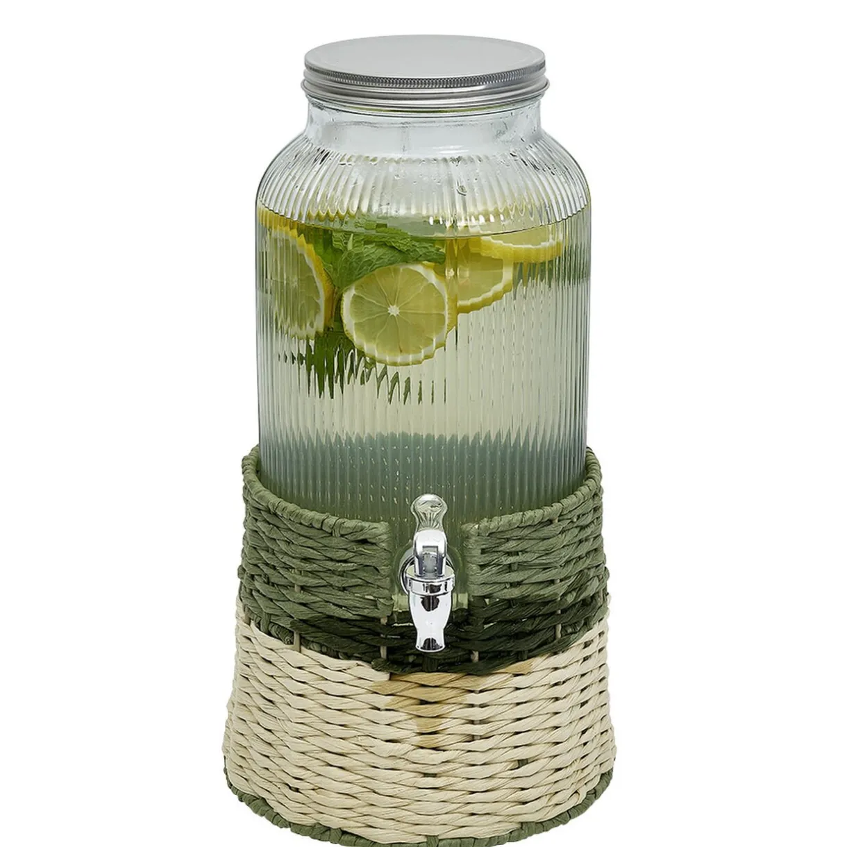 Gifi Distributeur de boisson verre 5,5L avec support - Ø22,5xH42,5cm