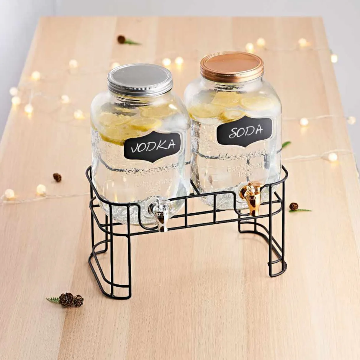 Gifi Distributeur de boissons fontaine x2 avec support New
