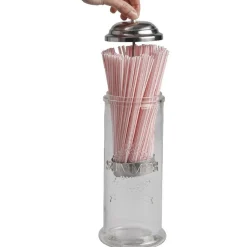 Gifi Distributeur de pailles transparent gris Best