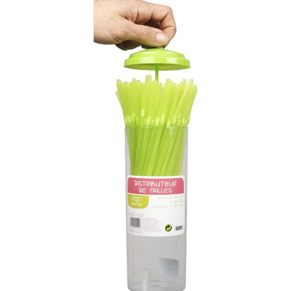 Gifi Distributeur de pailles vertes Hot