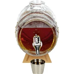 Gifi Distributeur de rhum avec socle en bois 1,5 L