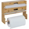 Gifi Distributeur film alimentaire et essuie-tout bambou 33,5x10xH25cm Best