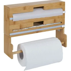Gifi Distributeur film alimentaire et essuie-tout bambou 33,5x10xH25cm Best