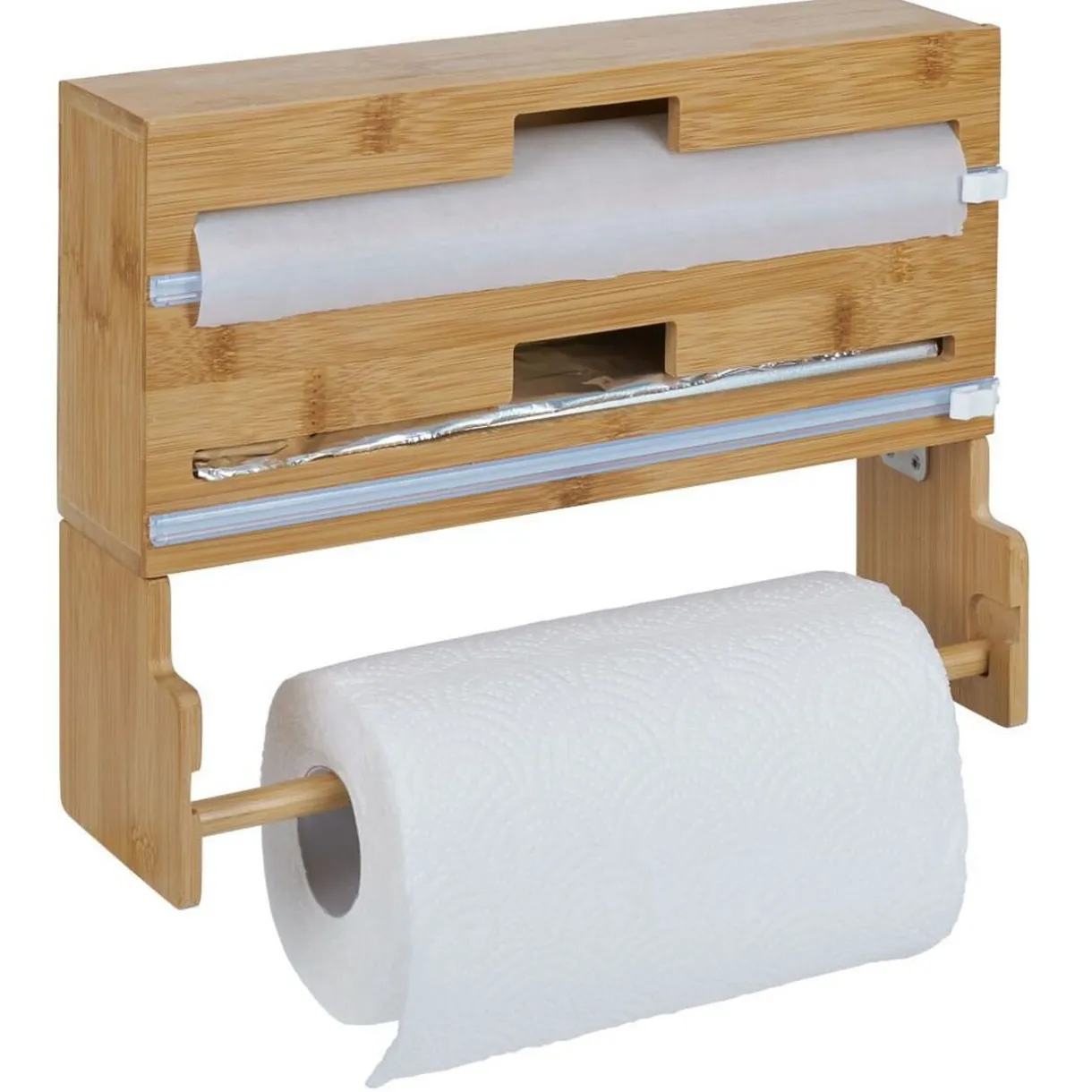 Gifi Distributeur film alimentaire et essuie-tout bambou 33,5x10xH25cm Best