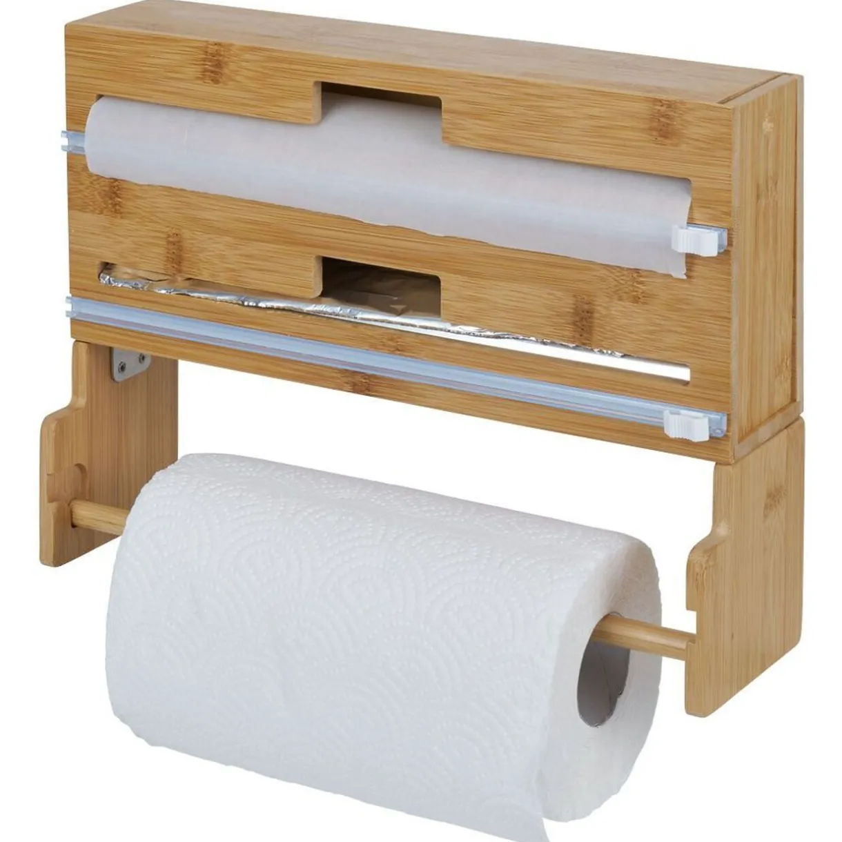 Gifi Distributeur film alimentaire et essuie-tout bambou 33,5x10xH25cm Best