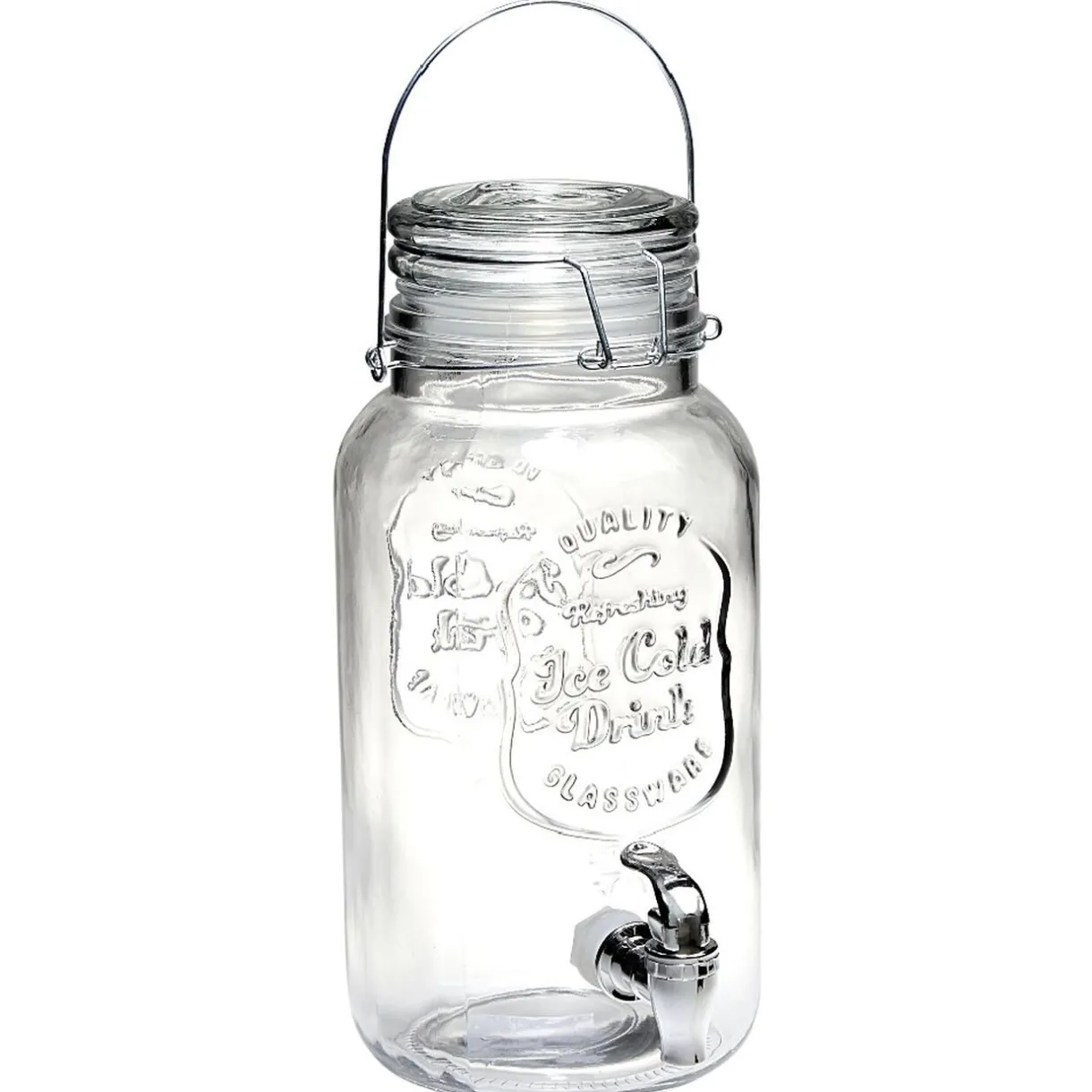 Gifi Distributeur forme bocal en verre transparent cont. 3,8 L Online