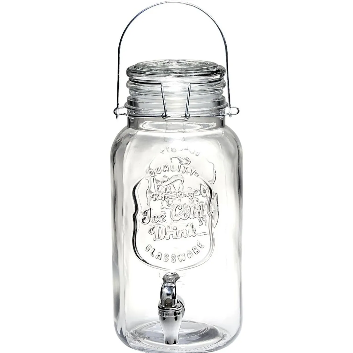 Gifi Distributeur forme bocal en verre transparent cont. 3,8 L Online