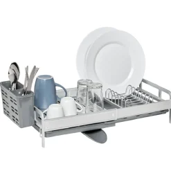 Gifi Egouttoir à vaisselle extensible gris et blanc Sale