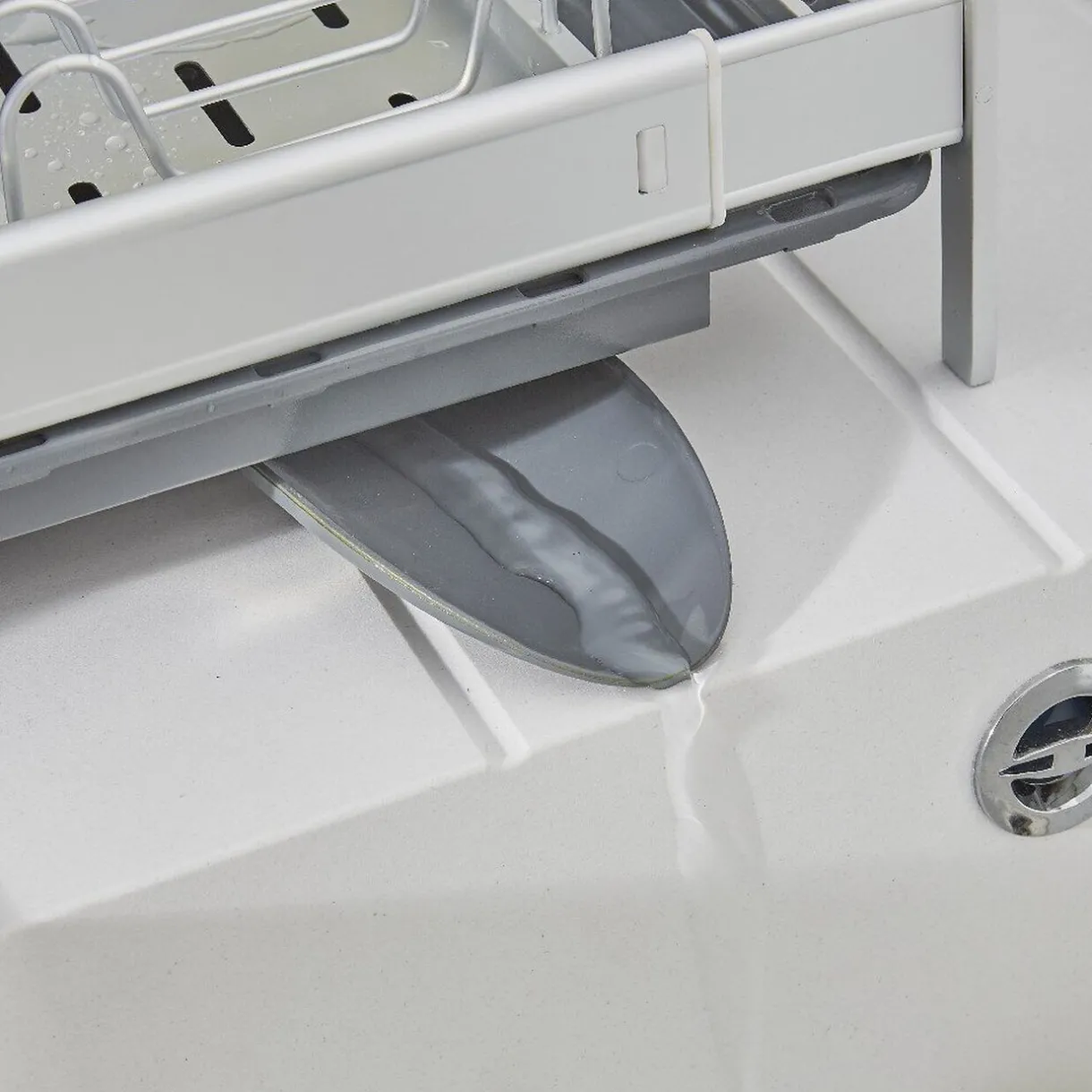 Gifi Egouttoir à vaisselle extensible gris et blanc Sale