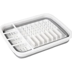 Gifi Egouttoir à vaisselle rétractable blanc gris Discount