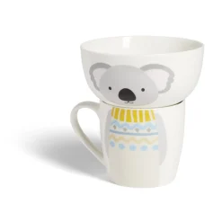 Gifi Ensemble bol et mug en porcelaine motif enfant motif koala H15cm Best