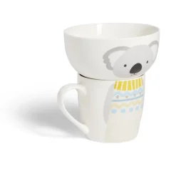 Gifi Ensemble bol et mug en porcelaine motif enfant motif koala H15cm Best