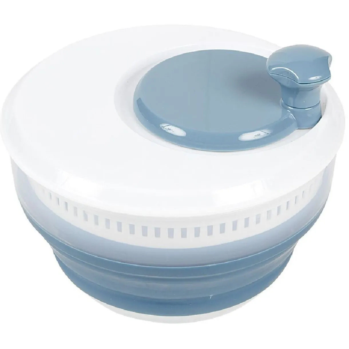Gifi Essoreuse à salade rétractable 3,5 L bleu et blanc Discount