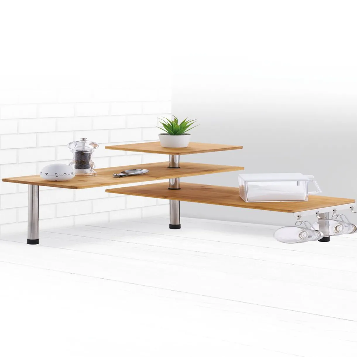 Gifi Etagère d'angle modulable en bambou Best