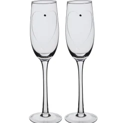 Gifi Flûte à champagne avec coeur et strass x2