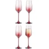 Gifi Flûte à champagne fumé rouge 19,5cl x4