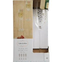 Gifi Flûte à champagne pois doré x4 Outlet